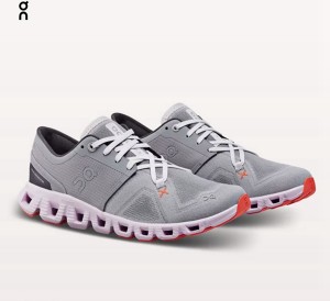 Men's On Cloud X 3 Road Running Shoes Grey | 2346157-RH