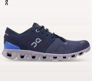 Men's On Cloud X 3 Road Running Shoes Navy | 7851392-SE