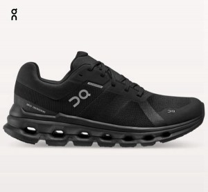 Men's On Cloudrunner Waterproof Road Running Shoes Black | 3695420-CN