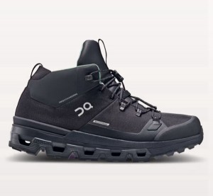 Men's On Cloudtrax Waterproof Hiking Boots Black | 5427316-JT