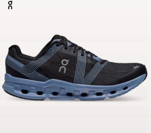 Women's On Cloudgo Wide Road Running Shoes Black / Blue | 6543018-EQ