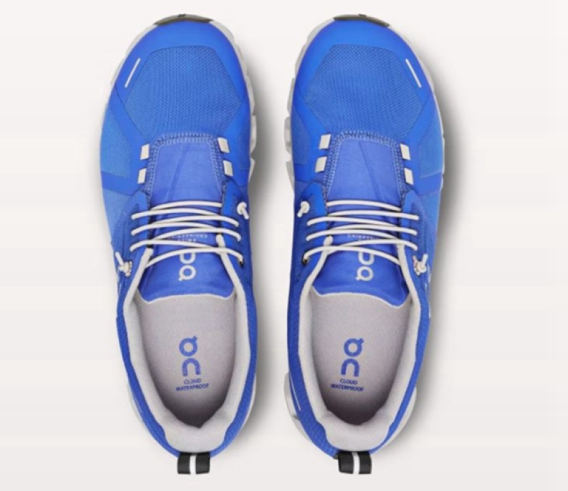 Men's On Cloud 5 Waterproof Sneakers Blue | 4873156-AV