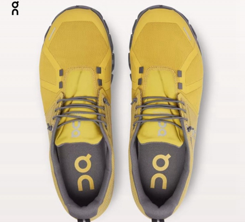 Men's On Cloud 5 Waterproof Sneakers Yellow | 7856401-LE