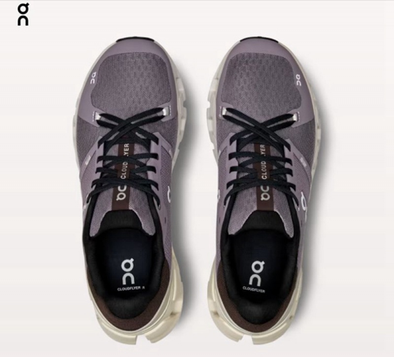 Men's On Cloudflyer 4 Road Running Shoes Purple | 0861375-QJ