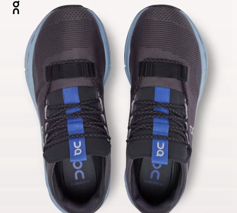 Men's On Cloudnova Sneakers Black / Blue | 8456279-IJ